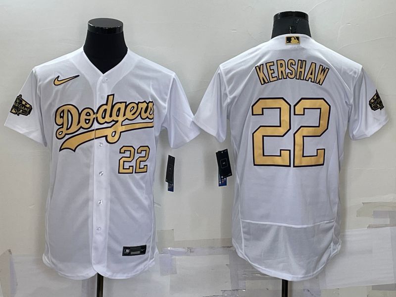 Men Los Angeles Dodgers #22 Kershaw White 2022 All Star Elite Nike MLB Jerseys